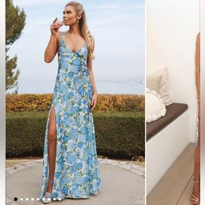 NWT Anderson Cottage Floral Blue Maxi Dress